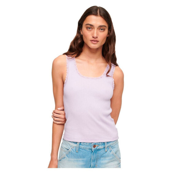 SUPERDRY Vintage Lace Trim sleeveless T-shirt