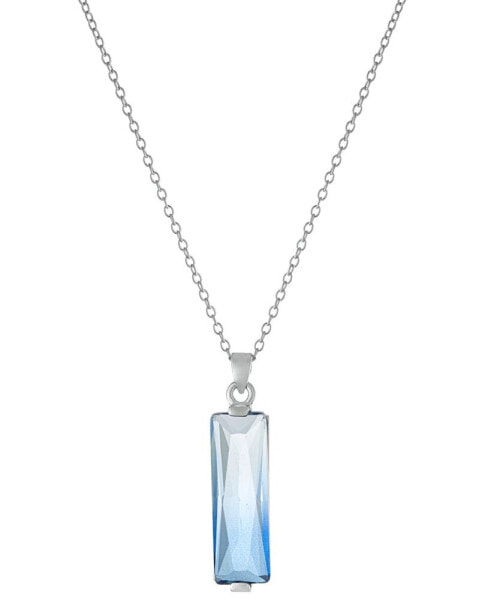 Ombré Crystal Pendant Necklace in Sterling Silver, 16" + 2" extender, Created for Macy's