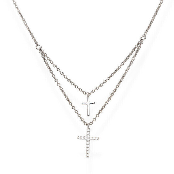 Fine silver necklace with crosses CL2CROSSBBZ