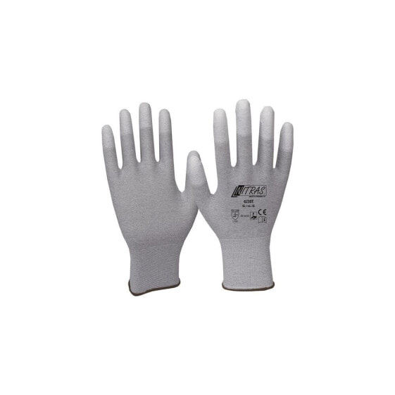 Nitras Handschuhe Größe 9 grau/weiß EN 388, EN 16350 PSA-Kategorie II , VE: 12 Paar