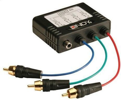 System przekazu sygnału AV Lindy Przedłużacz, konwerter Component 3 x RCA + Coaxial 1 x RCA - RJ-45 (32525)