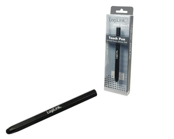 Стилус LogiLink AA0010 черный для iPad, iPhone, iPod, алюминий, резина, блистер, 40 г, 55 x 190 x 20 мм