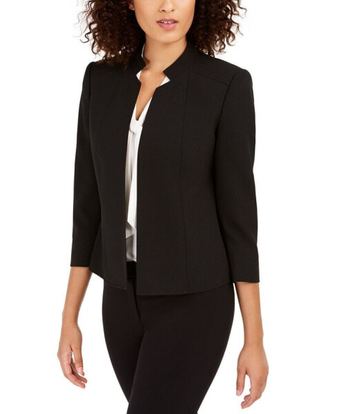 Star-Collar Open-Front Blazer