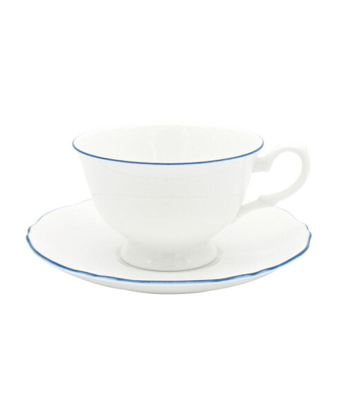 Amelie Royal Blue Rim Cup & Saucer