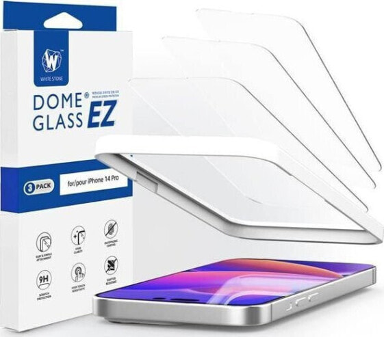 WHITESTONE DOME Szkło hartowane Whitestone EZ Glass Apple iPhone 14 Pro [3 PACK]