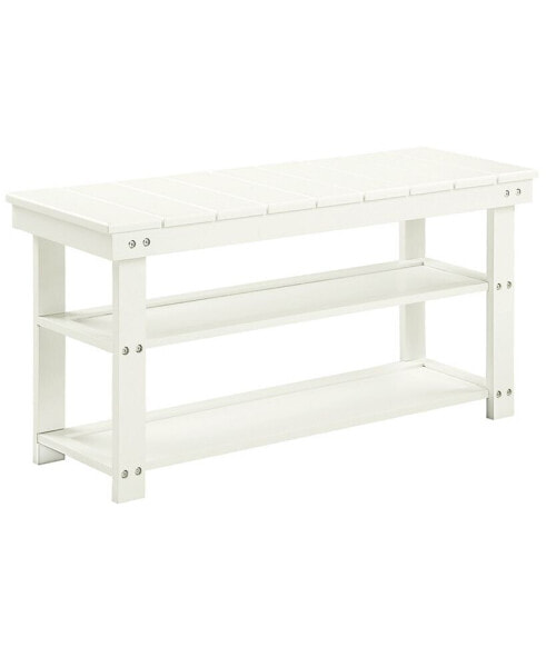 35.5" MDF Oxford Utility Mudroom Bench with Shelves