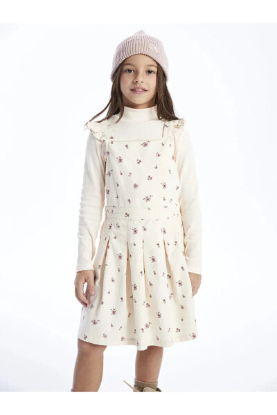 Платье для малышей LC WAIKIKI Цветочное Balıkçı Yaka Kız Çocuk Tişört ve Elbise