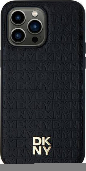 DKNY DKNY DKHMS24SPSHRPSK S24 S921 czarny/black hardcase Leather Pattern Metal Logo MagSafe