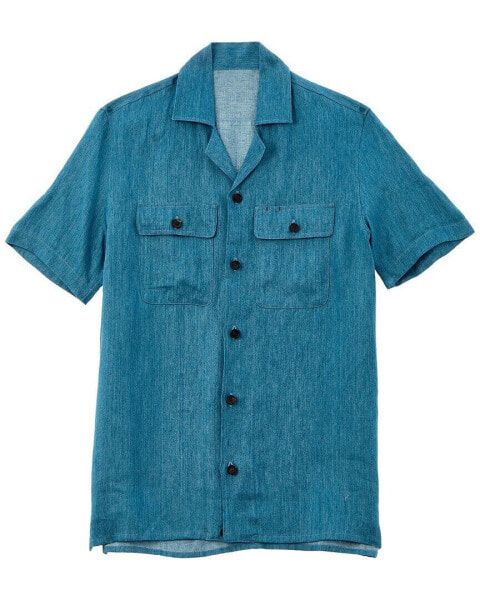 Isaia Linen Overshirt Men's L