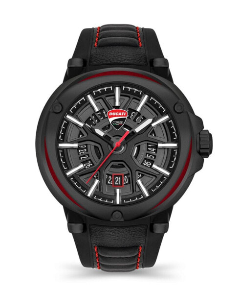 Men's Partenza Collection Timepiece Black Silicon Strap Watch, 49mm