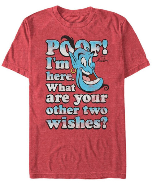 Disney Men's Aladdin Poof What Are Your Wishes Short Sleeve T-Shirt