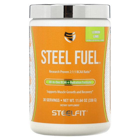 SteelFit, Steel Fuel, универсальное средство с разветвленной цепью и BCAA + увлажняющая добавка, лимон и лайм, 330 г (11,64 унции)