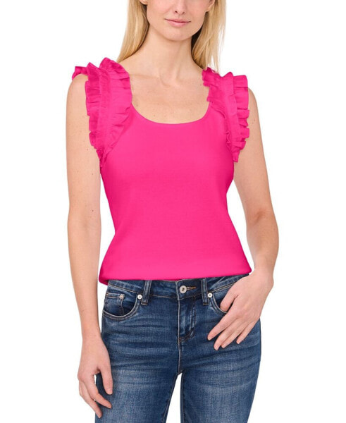 Women's Ruffle Rib Knit Tank