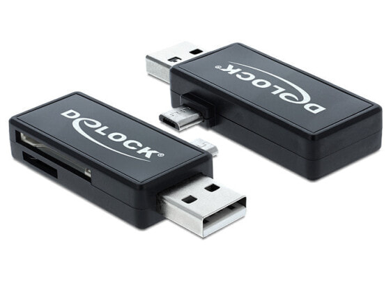 Кард-ридер Delock MicroSD (TransFlash) - MicroSDHC - MicroSDXC - MMC - SD - SDHC - SDXC черный USB 2.0 55.2 мм 28.7 мм 9.2 мм