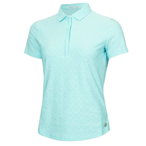 GREEN LAMB Naira Broderie Anglaise Short Sleeve Polo