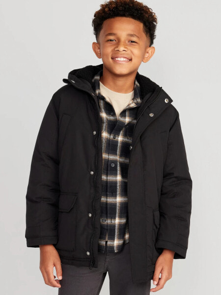 Hooded Zip-Front Water-Resistant Jacket for Boys