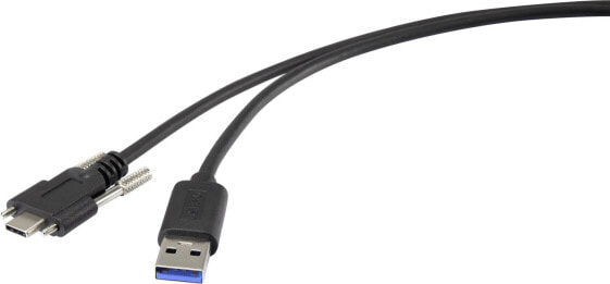 Renkforce RF-3773814 - 1 m - USB A - USB C - USB 3.2 Gen 1 (3.1 Gen 1) - 5000 Mbit/s - Black