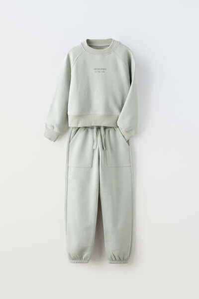 Plush slogan sweatshirt and trousers co-ord