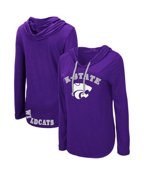 Women's Purple Kansas State Wildcats My Lover Lightweight Hooded Long Sleeve T-shirt