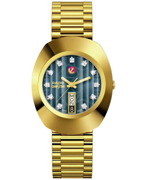 Men's Swiss Automatic Original Gold-Tone Stainless Steel Bracelet Watch 35mm