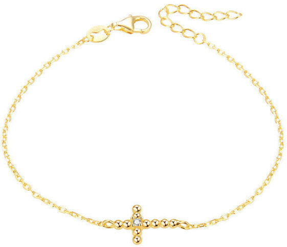 Gold-plated bracelet with a cross AGB580 / 21-GOLD