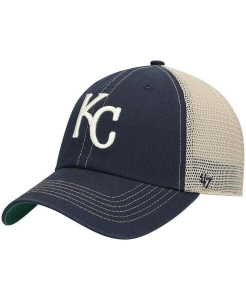 Men's Navy Kansas City Royals Trawler Clean Up Trucker Snapback Hat