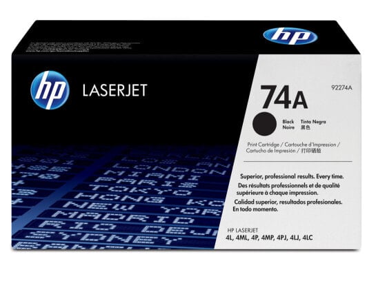 HP 74A Black Original LaserJet Toner Cartridge - Black - 1 pc(s)