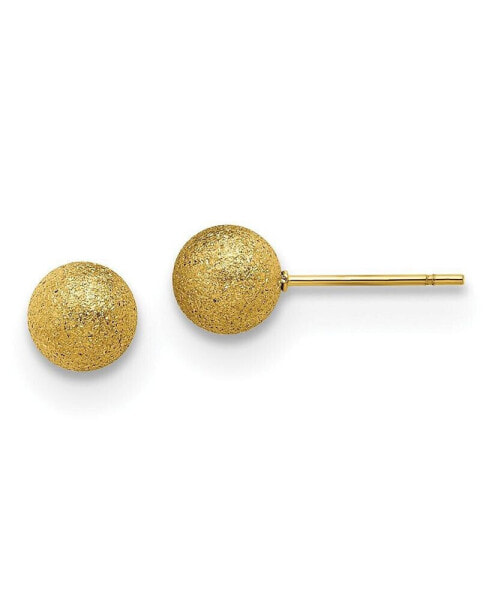 Stainless Steel Polished Yellow plated Ball Earrings