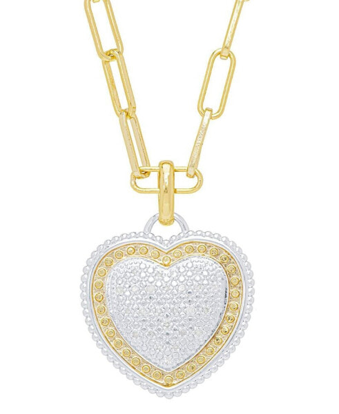 Macy's women's Diamond Accent Heart Paperclip Necklace