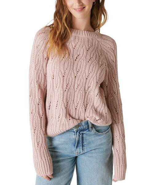 Women's Shine Cable Knit Crewneck Sweater