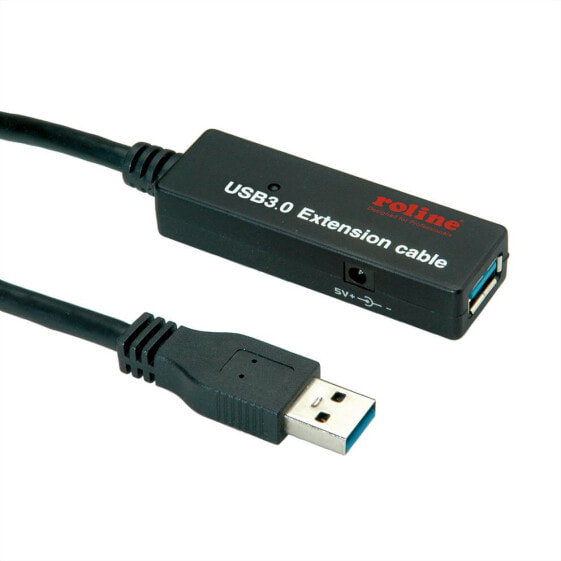 ROLINE 12.04.1072 - 20 m - USB A - USB A - USB 3.2 Gen 1 (3.1 Gen 1) - 5000 Mbit/s - Black