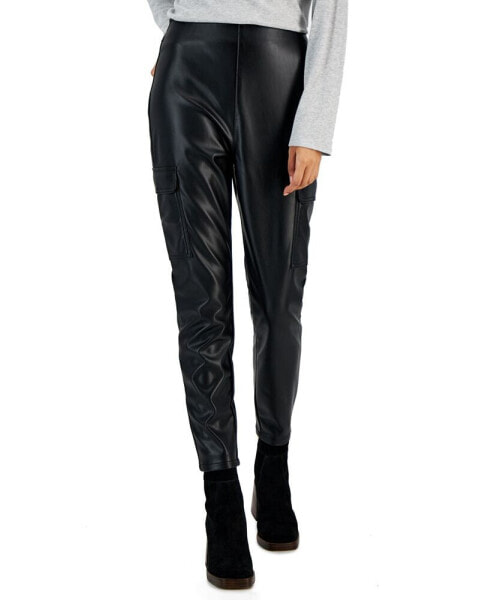 Juniors' High Rise Pull-On Skinny Cargo Jeans, Created for Macy's