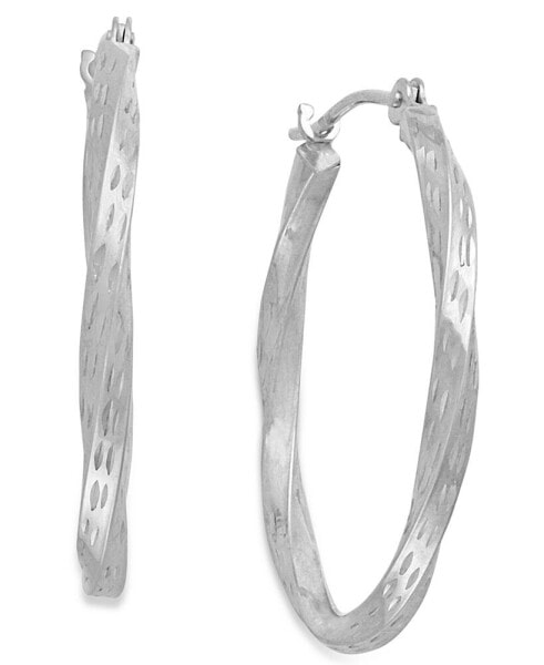 Серьги Macy's Diamond-Cut Hoop