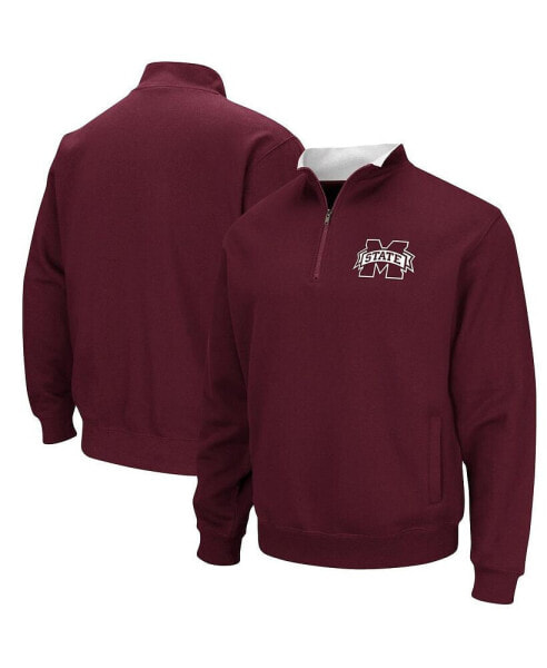 Men's Maroon Mississippi State Bulldogs Tortugas Logo Quarter-Zip Jacket