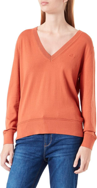 GANT Women's Light Cotton V-Neck Pullover