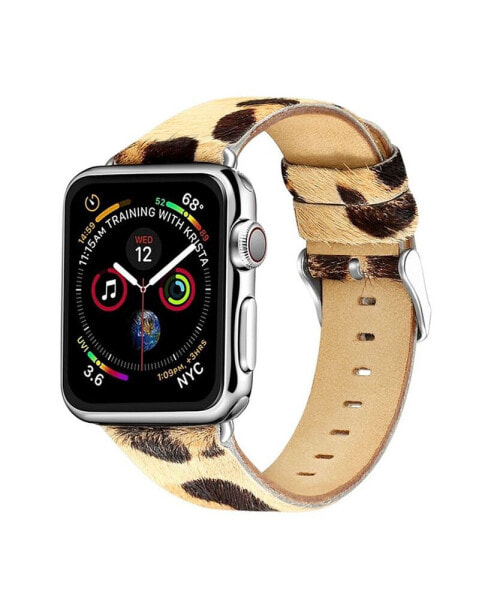 Men's and Women's Apple Leopard Colored Leather Replacement Band 40mm