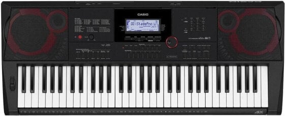 Casio CT-X3000 Top Keyboard with 61 Velocity-Dynamic Standard Keys and Automatic Accompaniment, Black & Rockjam Double Bracked Adjustable Keyboard Stand with Locking Straps