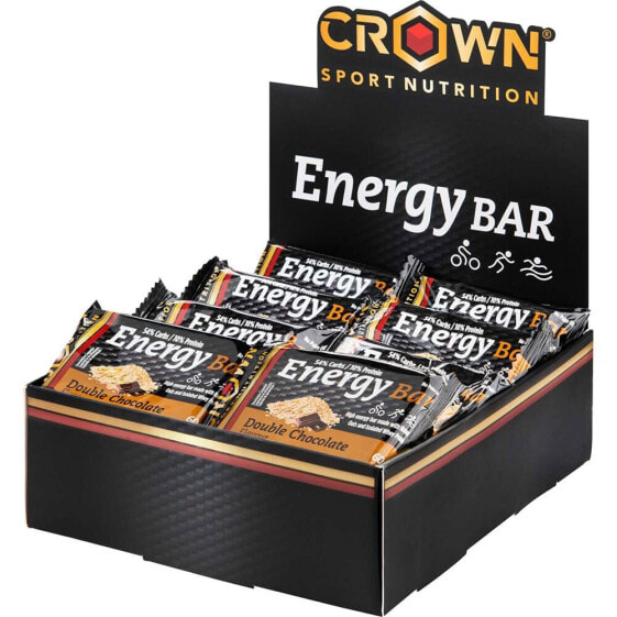 CROWN SPORT NUTRITION Double Chocolate Energy Bars Box 60g 12 Units