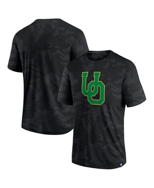 Men's Black Oregon Ducks Camo Logo T-shirt