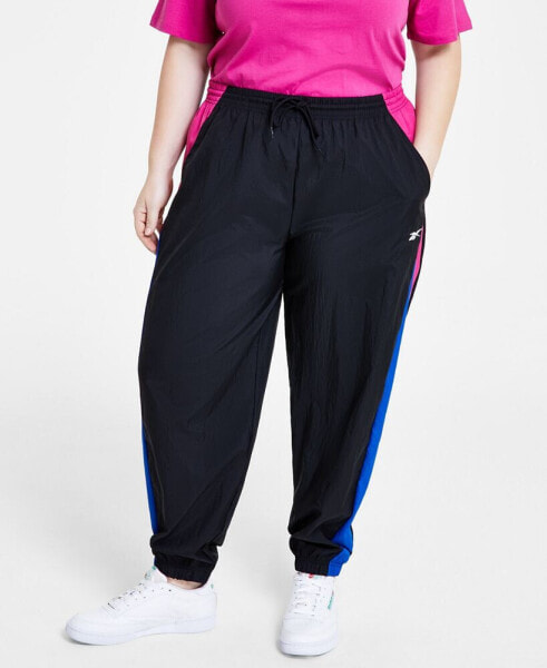 Plus Size Pull-On Logo Woven Track Pants