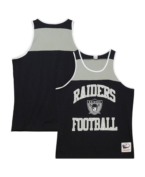 Men's Black, Silver Las Vegas Raiders Heritage Colorblock Tank Top