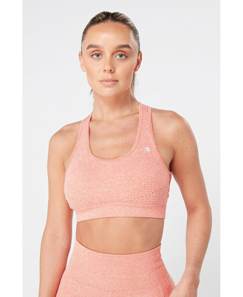 Women's Seamless Marl Laser cut Sports Bra