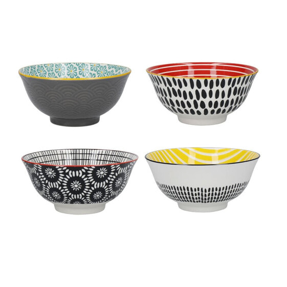 KITCHENCRAFT Monochrome Designs Set 4 Bowls