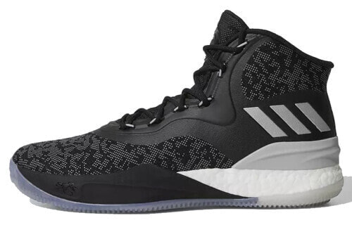 Кроссовки баскетбольные Adidas D Rose 8 высокие, амортизирующие, противоскользящие, износостойкие, унисекс, черно-белые
