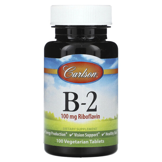 Витамин B-2 Carlson, 100 мг, 100 Вегетарианских таблеток