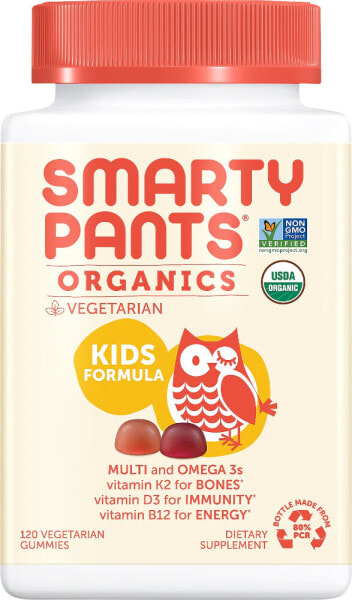 SmartyPants Organics Kids Formula Мультивитамины и Омега-3 для детей 120 жевательных мармеладок