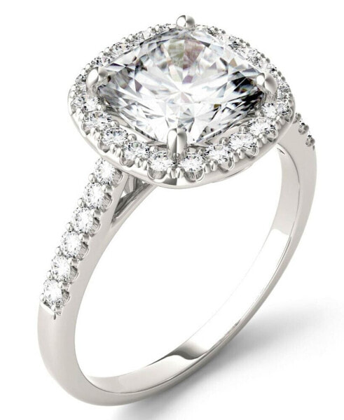 Кольцо Charles & Colvard Cushion Halo 2-7/8 ct.