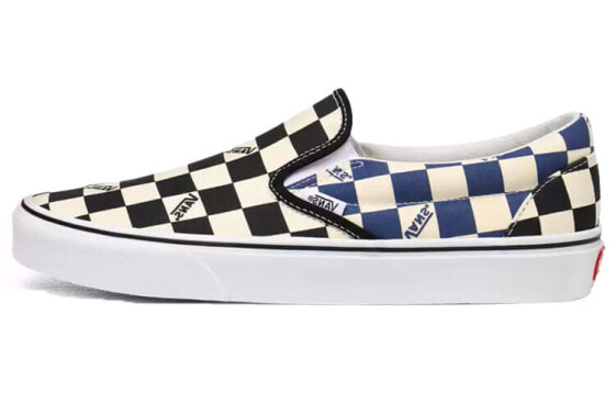 Слипоны Vans Big Check Classic 低帮 - мужские бело-сине-черные