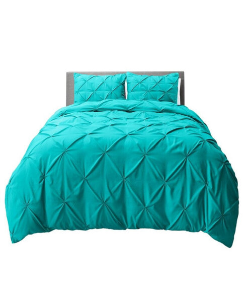 Bedding 3 Piece Pinch Pleat Duvet Cover Set, Full