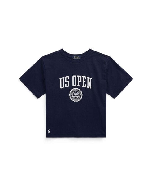 Big Girls US Open Print Cotton Jersey Boxy Tee